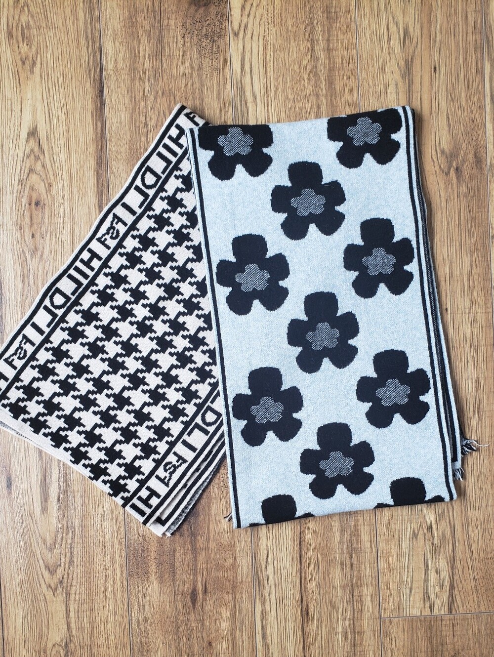 HILDLI set Of 2 Soft Wool Like Scarfs 71"X11"